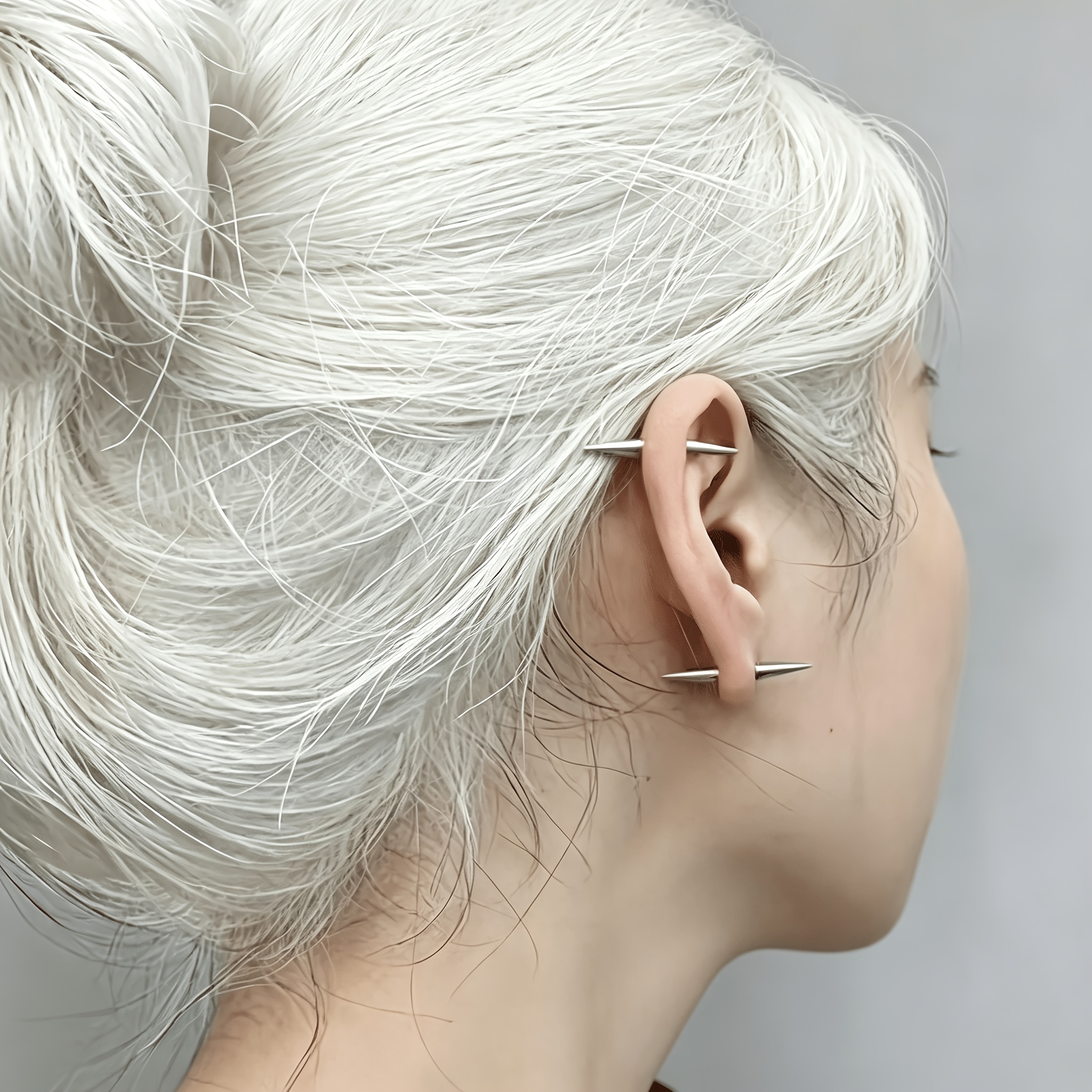 5pcs Devil Spike Ear Bone Studs Set, Spicy Style